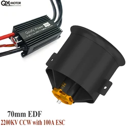 QX-MOTOR 70mm EDF 12 Blades Ducted Fan CW CCW QF3027 2200KV Brushless Motor use 100A ESC For Remote Control Toy Parts
