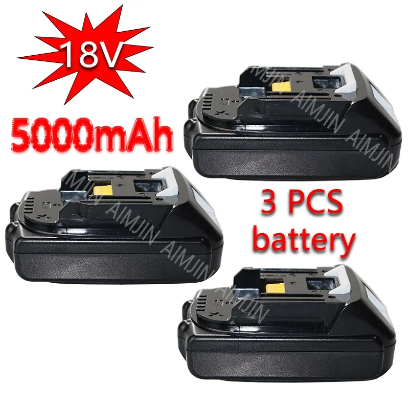 new BL1830 18V 5000mAh Battery and 3 pieces Suitable for Makita 18V Battery Rechargeable Replacement BL1840 BL1850 BL Tools