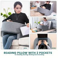 1 Pc Soft Reading Pillow, Arm Rest Lap Desk Pillow for Gaming,Working, Sitting in Floor Sofa,with Removable and Washable Cover 5