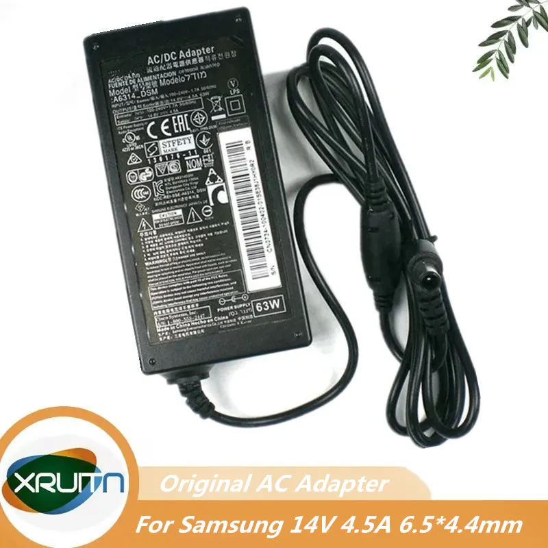 Original for Samsung 14V 4.5A SAD06314-UV A6314_DSM AD-6314N  AC Adapter Charger S27B750V S24B750H S27A550H S27A850D LCD Monitor