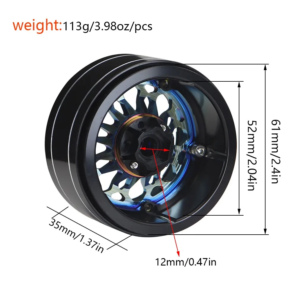 RC CNC 4Pcs Aluminum Turbine 2.2