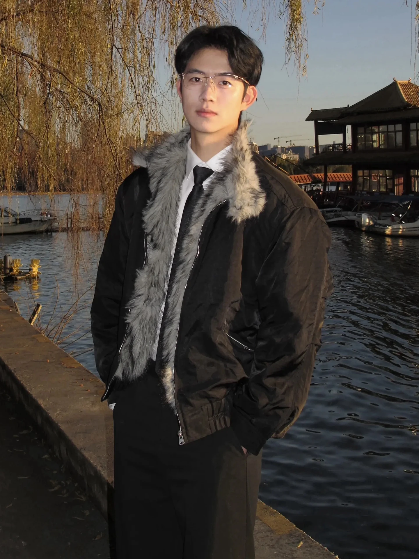 

Wolf King Mountain Eagle Feather Collar Warm Cotton Jaet Men's Winter Thiened Fce Lined American Deconstructed De...