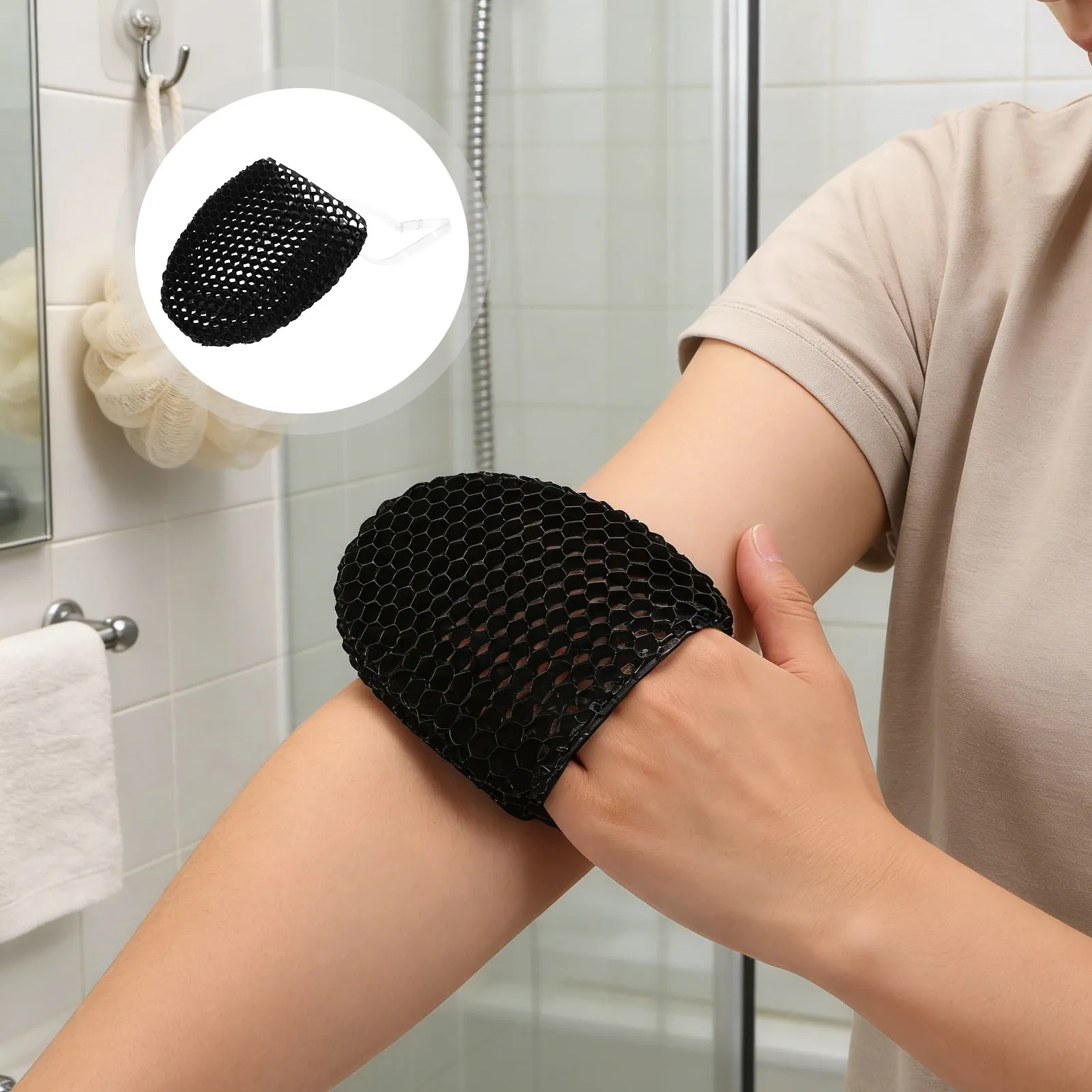 Body Exfoliator Finger Glove Black Small Gentle Exfoliating Shower Finger Mitt Bath Deep Cleansing Scrubber Skin Care Gloves