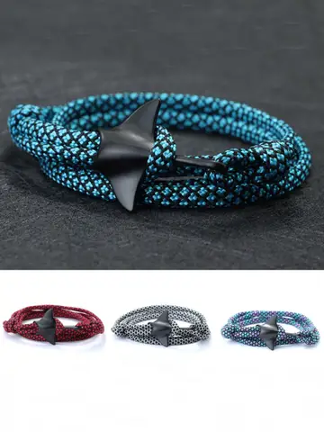 2025 Manta Bracelet For Men Double Layer Adjustable Paracord Rope Braclet Marine Animal Protection Braslet Beach Surfer Jewelry