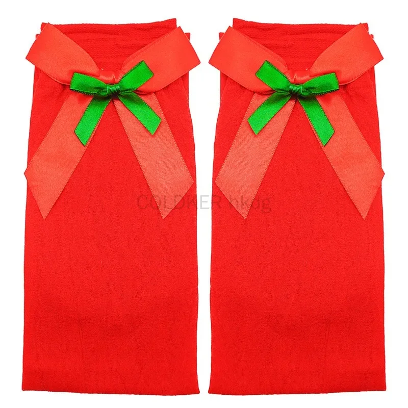1 Pairs Christmas Thigh High Socks Women Long Red Green Socks Thigh-High Stockings for Holiday Party Cosplay Festive Outfits