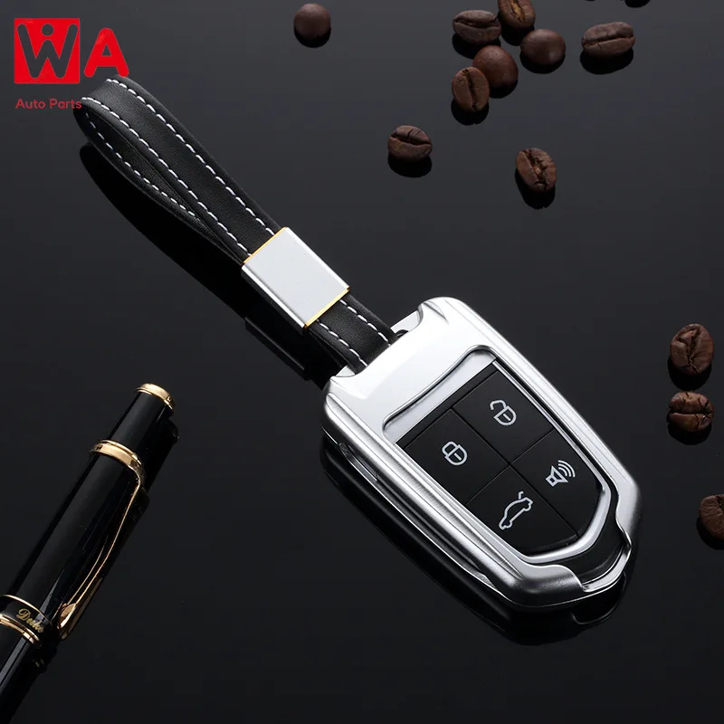 

Aluminum Alloy Metal Car Key Case Remote Keychain Fob Shell Cover Key Chain Holder Bag For Borgward BX5 BX7 Smart Keys