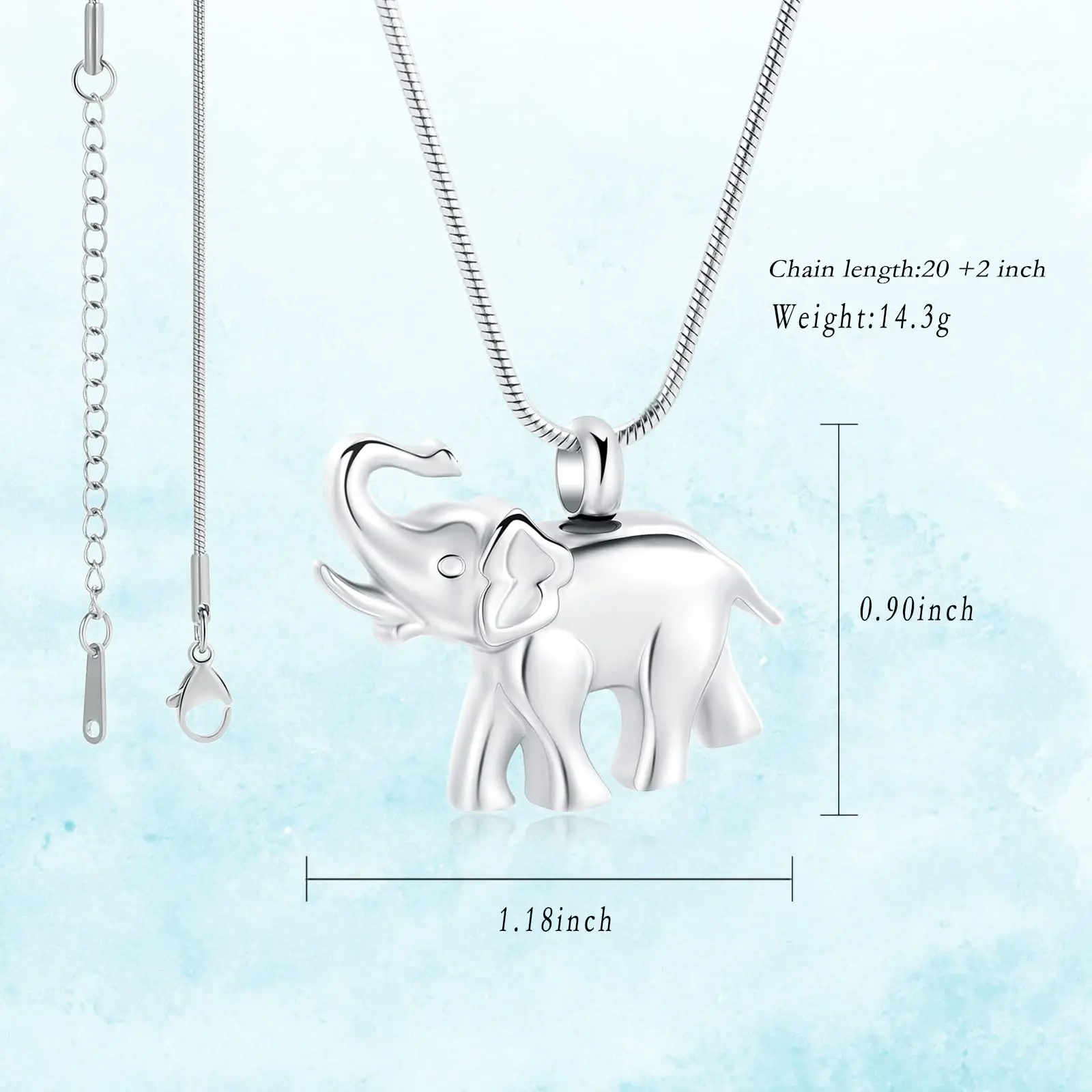 Cremation Pendant Necklace Elegant Shape 316L Stainless Steel Keepsake Urn Memorial For Pet Ashes Casket Memorial Jewelry