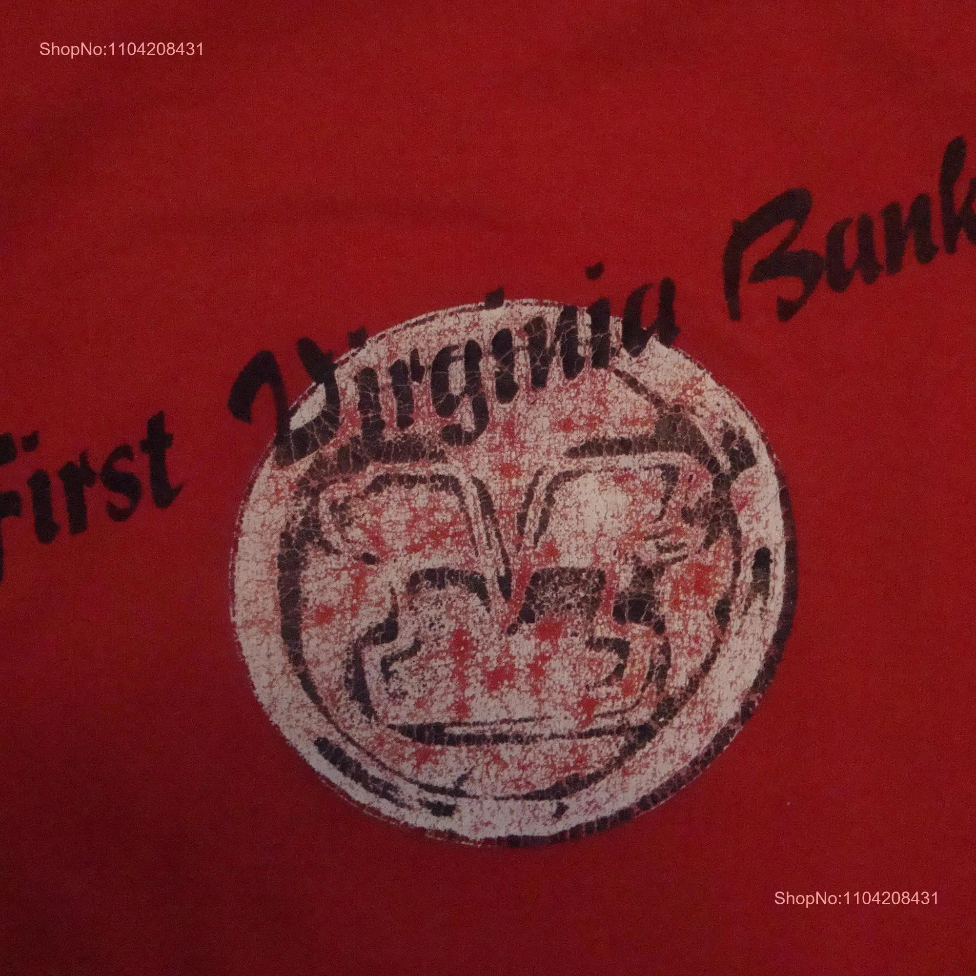 Vintage 80er First Virginia Bank Red T-Shirt Größe M lange oder kurze Ärmel