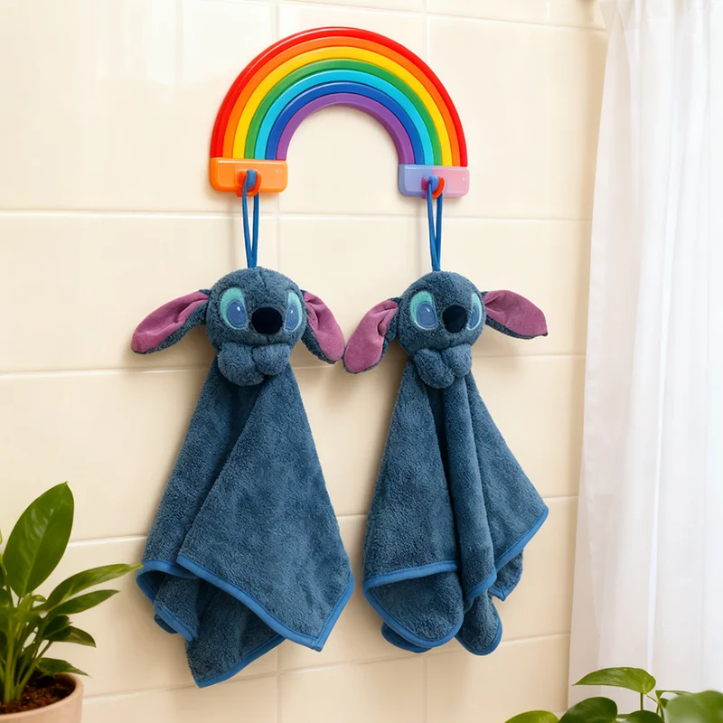 스티치 흡수성 핸드 타월 만화 가정용 두꺼운 걸이형 타월 욕실 주방 빠른 건조 내구성 손수건 선물
