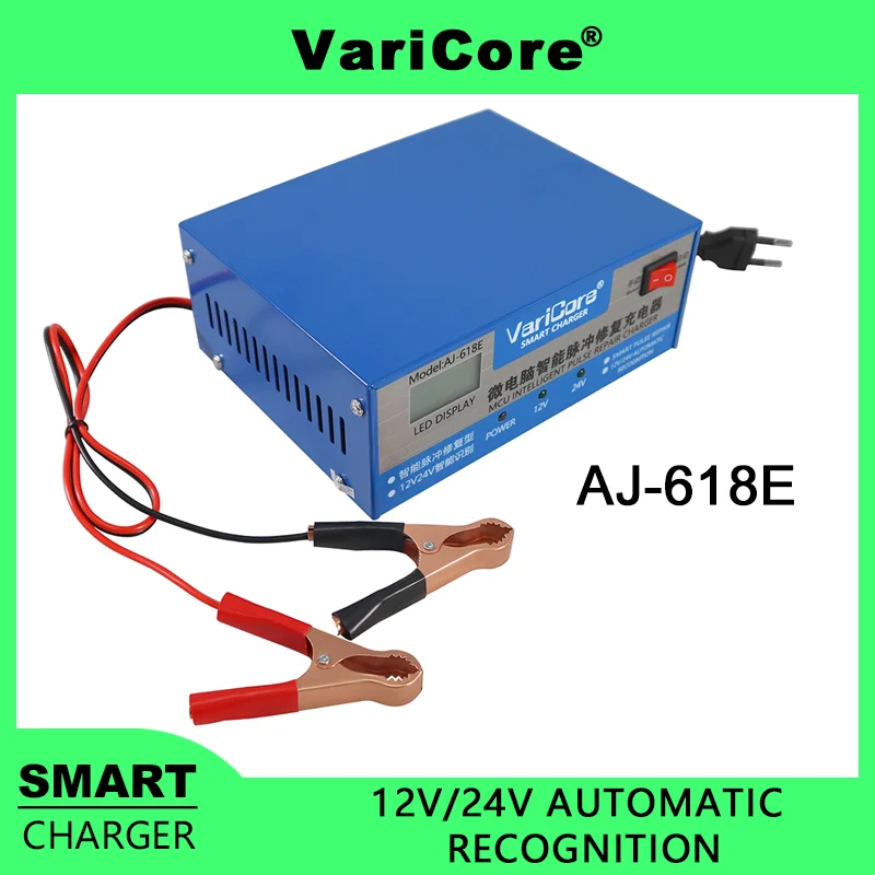 

VariCore 12V/24V Intelligent Car Battery Charger lcd Display For The Repair of Lead-acid agm Batteries for Motorbike Rinnsal