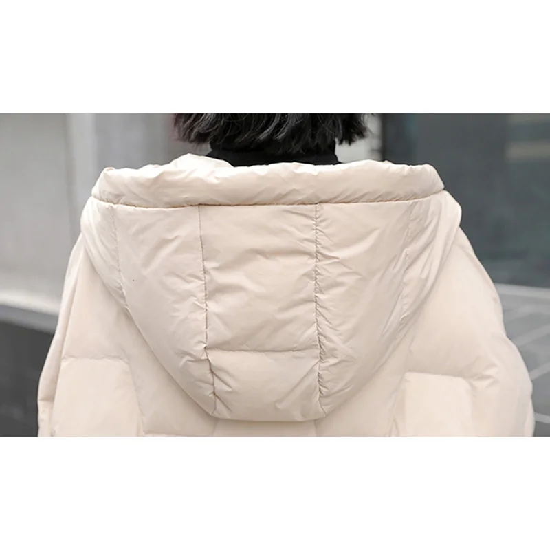 Imagem -06 - Cabolsa Feminino com Capuz de Pato Parkas Grandes Bolso Quente Jaqueta Preta Casual Moda Outono e Inverno