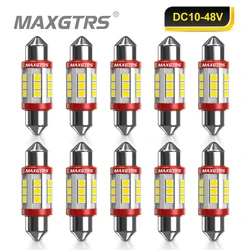 10x 24V Festoon C5W C10W 3030 Chip Bulb Canbus 31mm/36mm/39mm/41mm Car LED Lamp Interior Dome Reading License Plate Lights 6000K