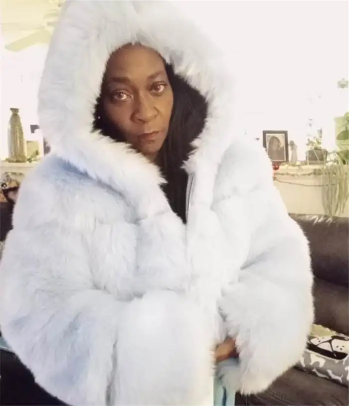 Women's ort Fur Coat Street Sle Zipper Closure Long Sve Hooded Jaet Fake Fur Leather Outerwear Winter Faion