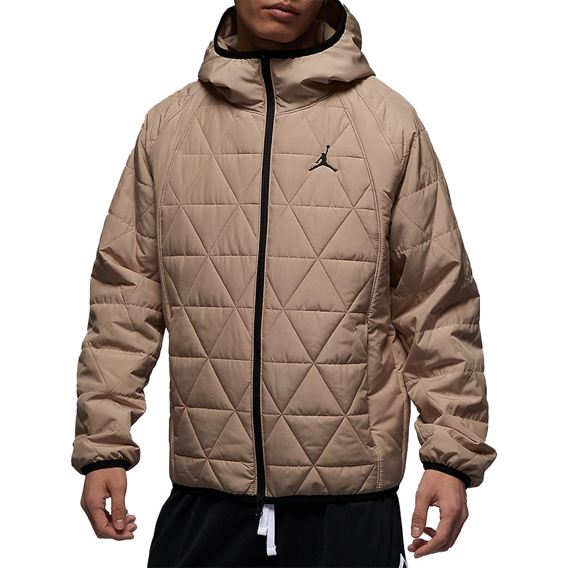 Nike oficial genuino Jordan invierno nueva chaqueta de algodón cálido con capucha para hombre FD2638-244
