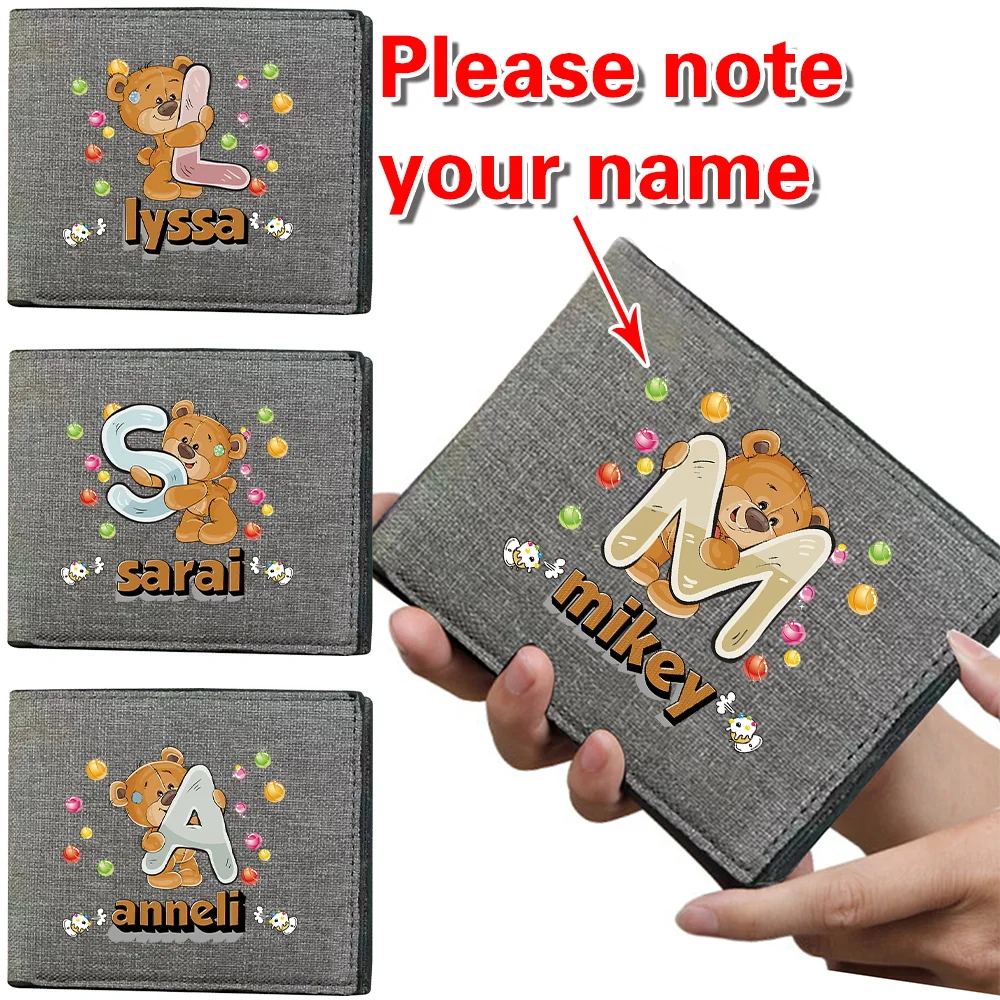 

Мужской холщовый кошелек по индивидуальному заказу, складной банковский держатель, короткий кошелек, простой и прочный карманный чехол для кредита, сумка