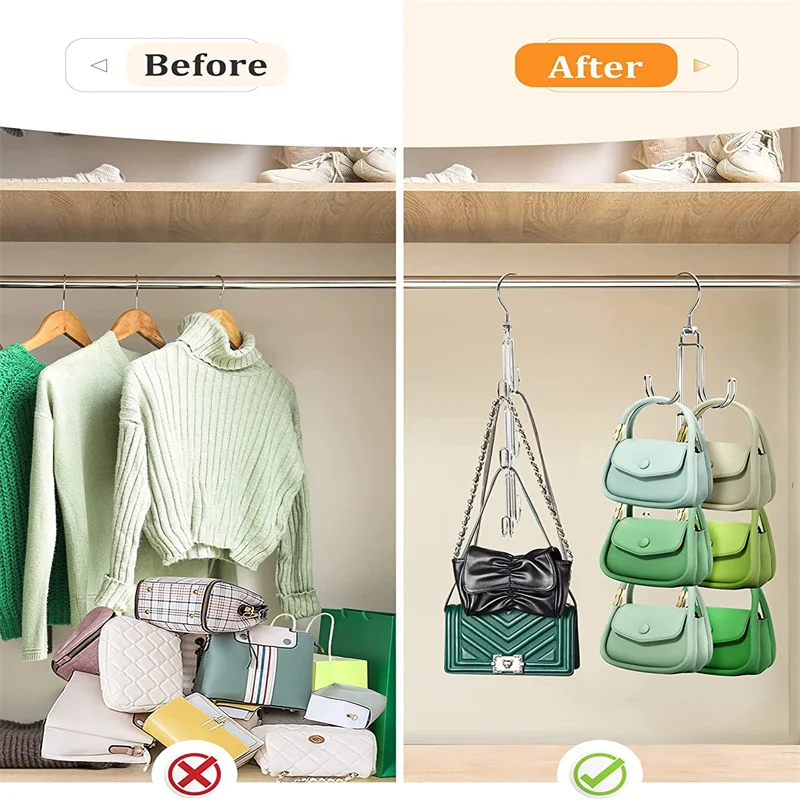 Handbag Storage Hanger Hooks Rotated Clothes Bag Hangers Rack Organizer Bag Hanger Closet Ties Scarf Hanging Rack Closet Hanger