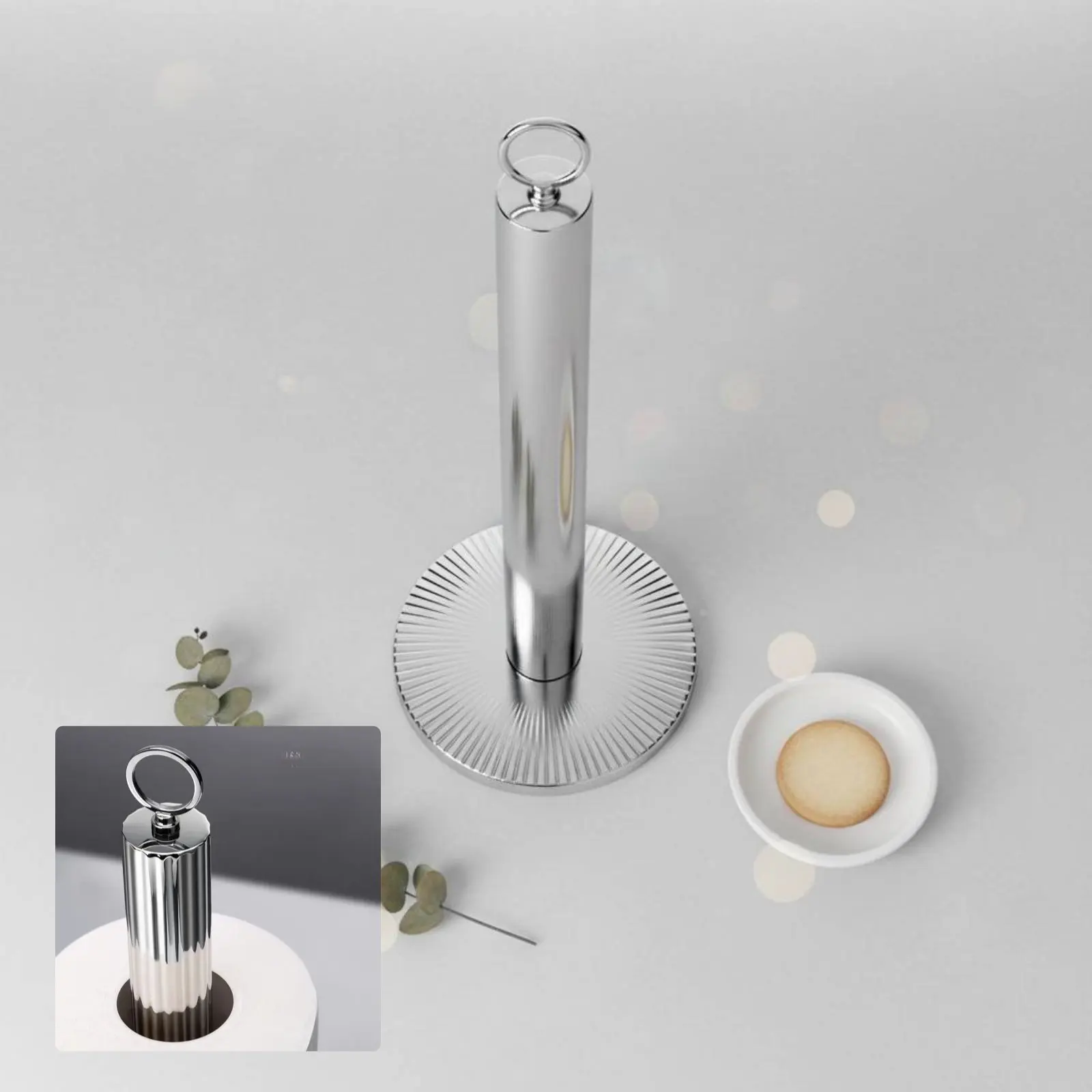 

Paper Towel Holder Glossy Finish Kitchen Paper Towel Stand Modern Napkin Holder Space-Saving Waterproof