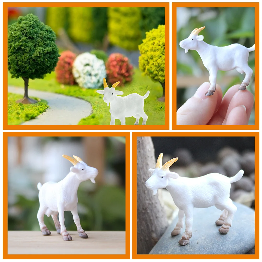 6Pcs Small Goat Crafts Tiny Decorative Goat Decors Realistic Goat Cognitive Models Mini Goat Decors goat figurine