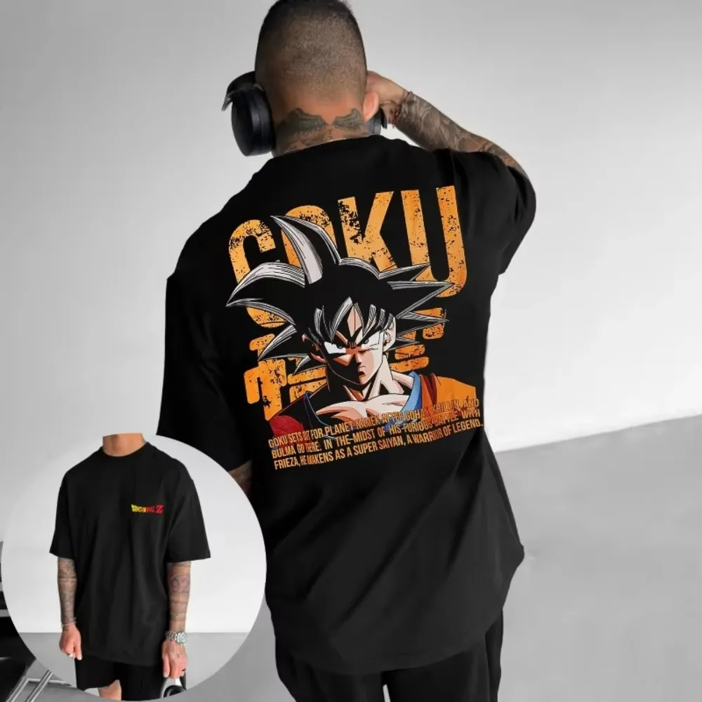 La maglietta da uomo Dragon Ball trasforma in Wukong Anime giapponese Summer Boy Abbigliamento genitore-figlio da strada a maniche corte per bambini