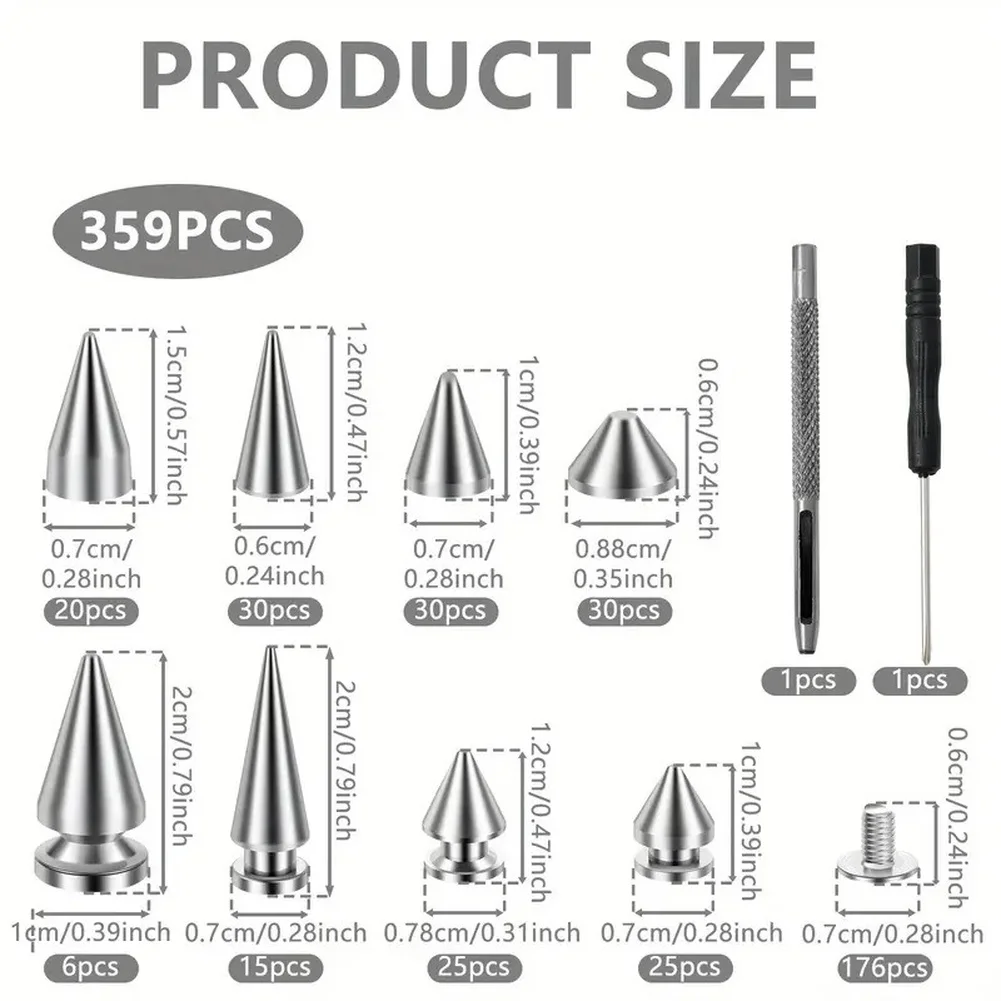559 Pieces Studs Set For DIY Leather Craft Belt Collar Jacket Shoes With 10 Sizes Zinc Alloy Metal Rivets And Tools