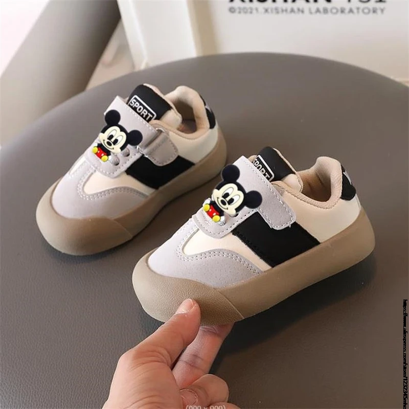 Mickey Minnie Children Shoes For Boys Girls Sport Sneakers Lilo And Stitch Kids Leisure Casual Shoes Breathable Running Toddler