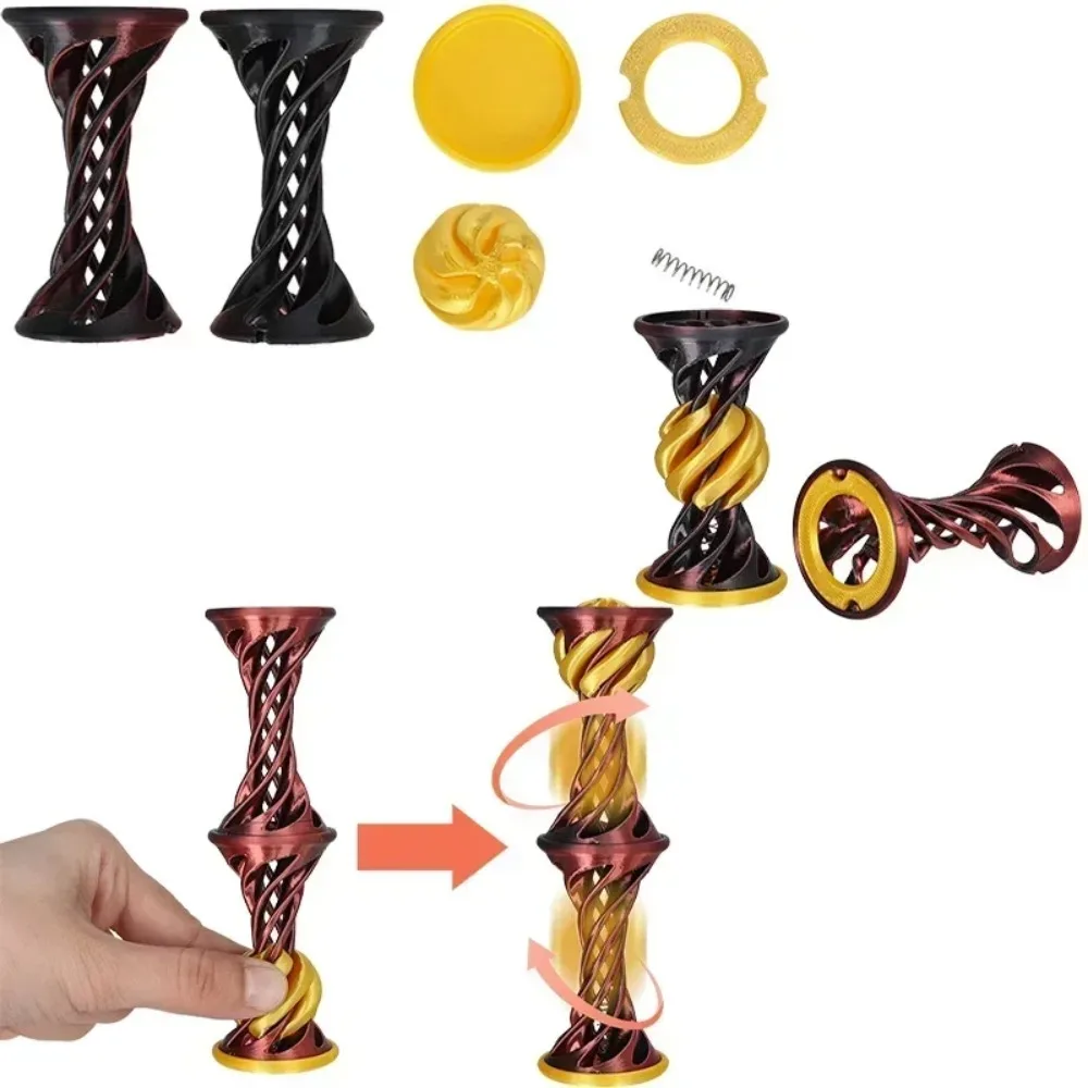 Pyramide Impossible imprimée en 3D, jouet Fidget, Double couche, Diversification d'arbre hélicoïdal, décompression, ornement, cadeau pour enfants