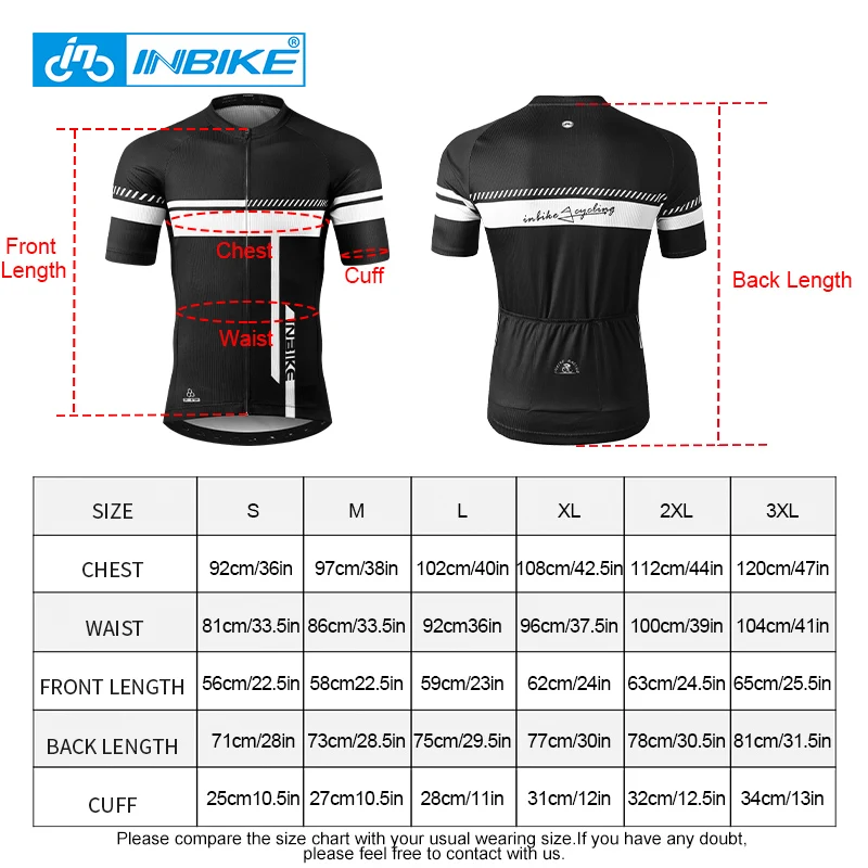 INBIKE Summer Short Sleeve Cycling Jersey Man MTB Bike T-shirts Clothing Men\'s Riding Tops Quick Dry Fill Zipper Maillot Clothes