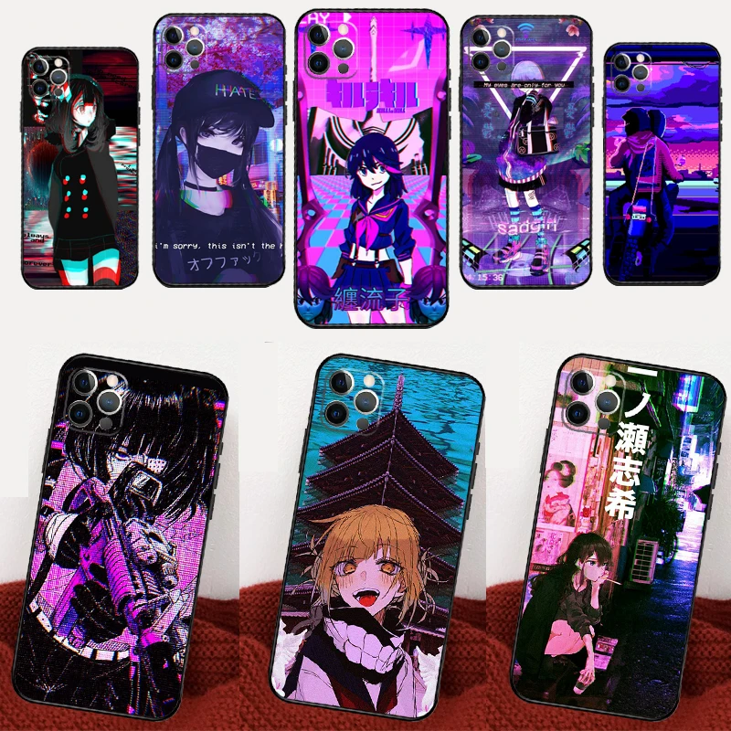 Anime Vaporwave Glitch Case For Samsung Galaxy A13 A33 A53 A52 A32 A12 A57 A37 A17 A54 A34 A14 A15 A55 A16 A36 A56