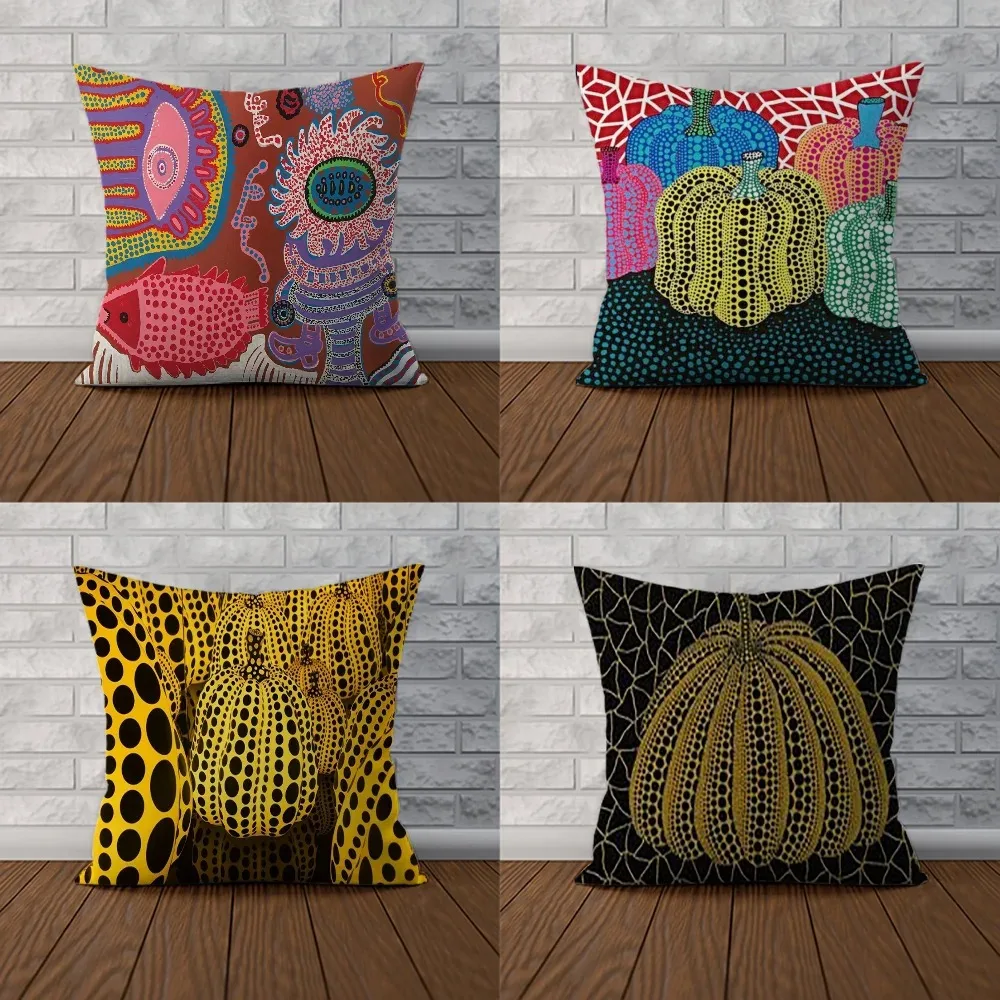 Bed Pillow Decorative Cushion Cover Yayoi Kusama Abstract Art Pumpkin Pillow Pillow Cover