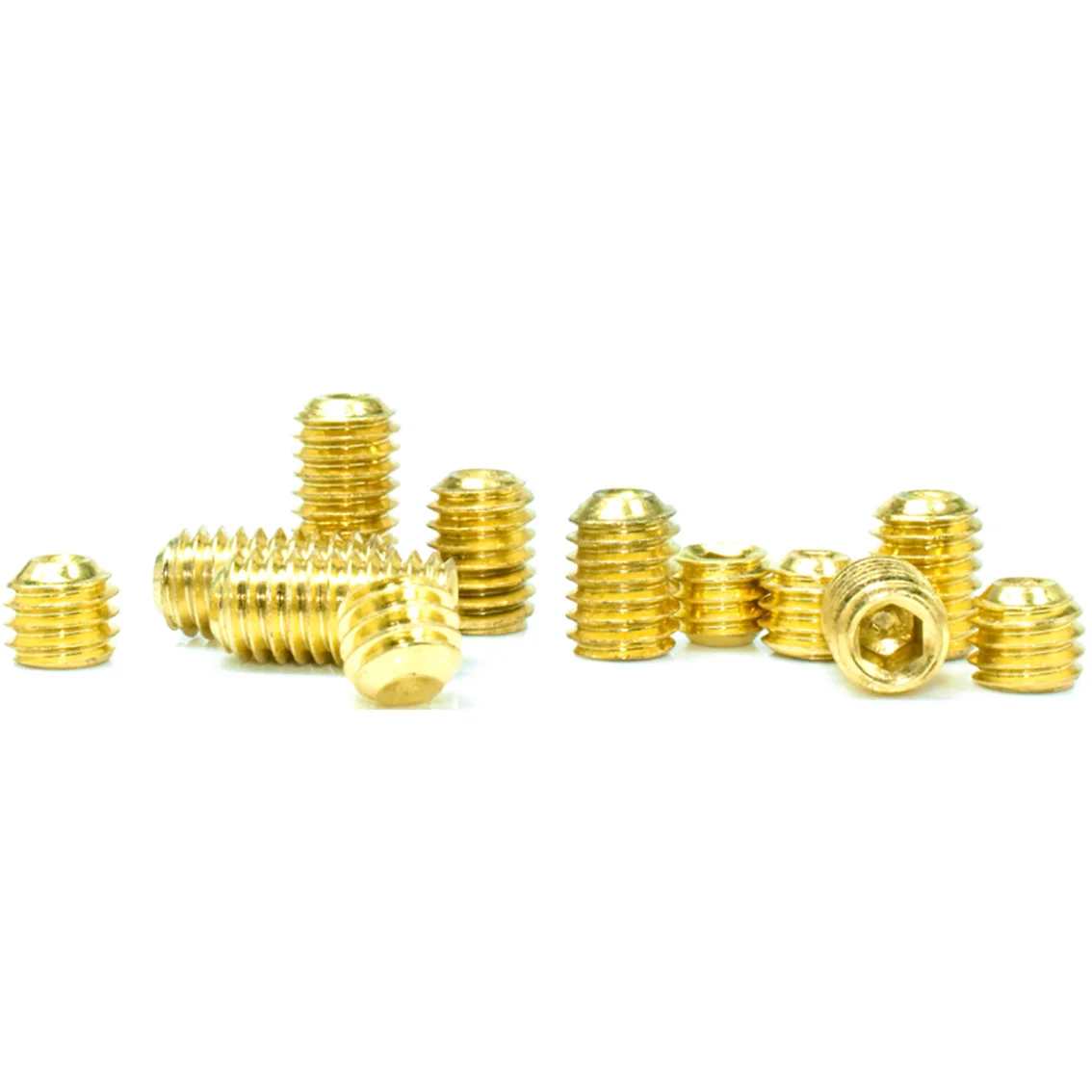 

M3 M4 M5 Grade 12.9 Grub Screws Cup Point Allen Hexagon Hex Socket Set Screw High Tensile Gold Titanium Plated Bolts