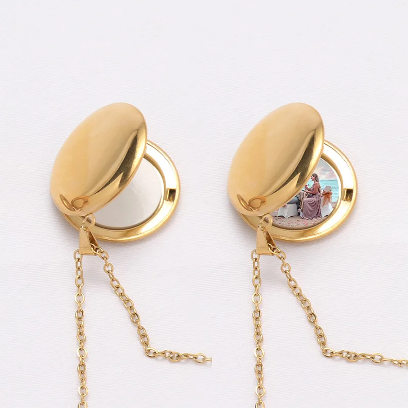 10pcs Sublimation Blank Heart&Round Pendants Necklace Peach Heart Love Photo Necklace Pendant For Valentine‘s &Friend\'s Gift
