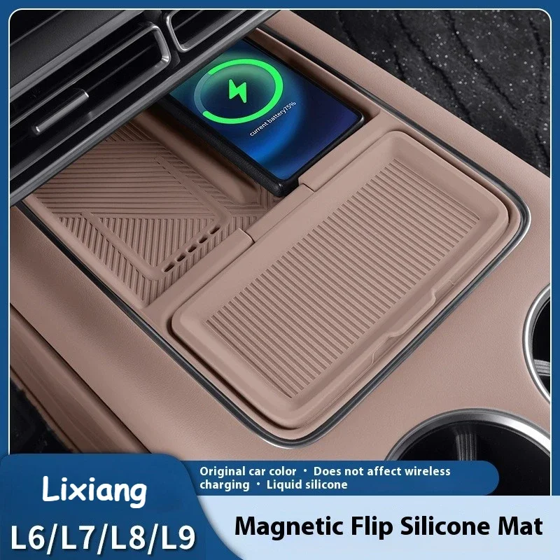 Fit For Li L6 L7 L8 L9 LIXIANG I8 Wireless Charging Silicone Pad Central Control Storage Box Air Vent Protection Pad
