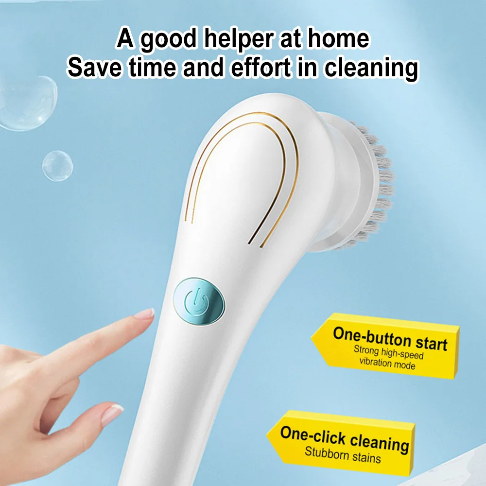 Portable Cordless Electric Cleaning Brush 5 In 1 Multifunctional Waterproof Cleaning Brush Set Dishwasher Bathtub Kitchen Tools
