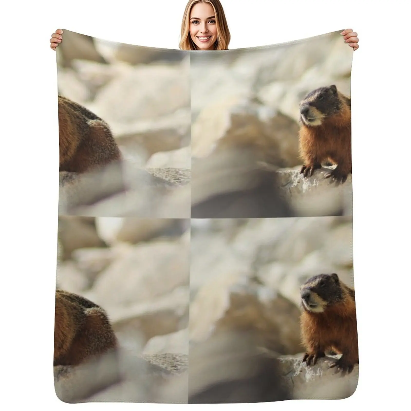 

marmot Throw Blanket Warm Comfortable Blanket for Office Napping