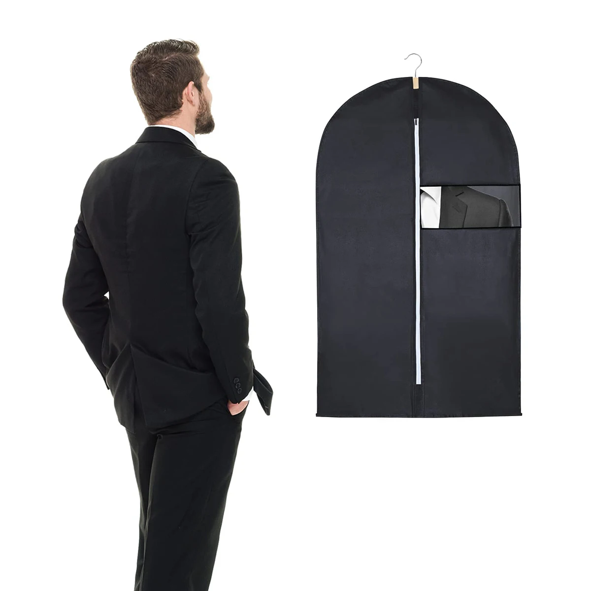 

1 шт. пылезащитные чехлы для одежды, пылезащитный чехол для одежды, пальто, костюм, платье, защита, подвесные сумки для одежды, органайзер для шкафа с застежкой-молнией