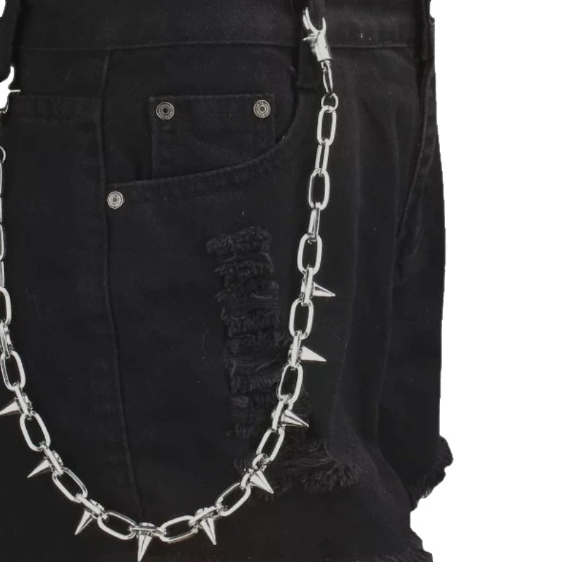 Persönlichkeit Crazy Hunter Übertriebene Spitzenhose mit Kettenanhänger Retro Cool Metall Punk Rock Hip Hop Taillenkette Damengürtel – Detail 3