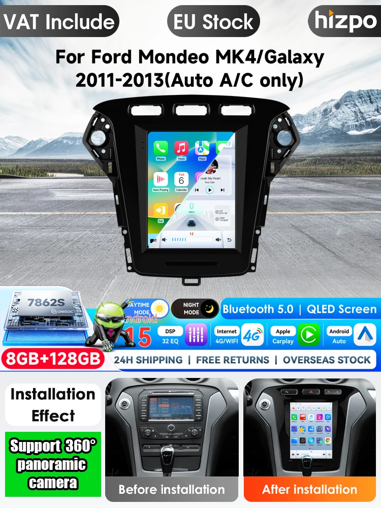 Auto Android 15 für Ford Mondeo MK4 2011 - 2013 Style Auto Radio Stereo Multimedia-Player GPS-Navigation 5G WLAN 9,7 Zoll Stereo Autoradio Navigation GPS Auto KI-Intelligente Systeme Haupteinheit