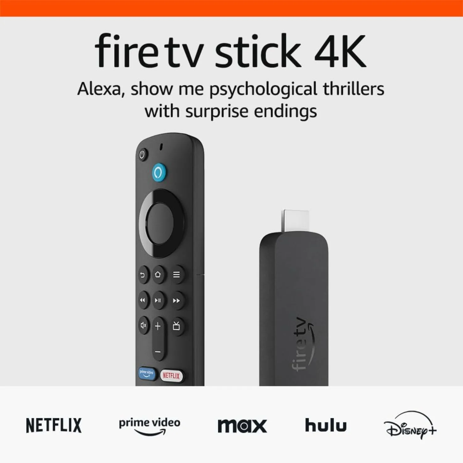 Original Amazon Fire TV Stick 4K（2023）, Android TV, Netflix Smart TV Box, Alexa Voice Remote, Multi-language Support, Portable