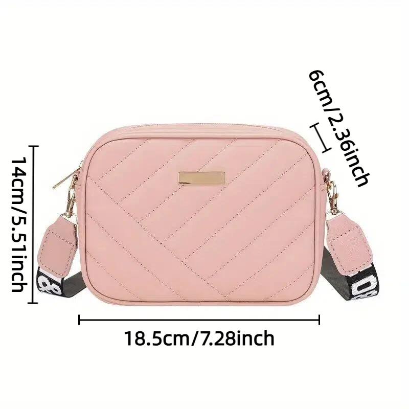 حقيبة كاميرا نسائية عصرية جديدة بلون واحد من جلد البولي يوريثان بسحاب كتف عبر الجسم حقيبة هاتف للتنقل والسفر #2