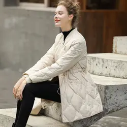 Manteau mi-long en coton pour femmes, fin, léger, léger, à la mode, confortable, chaud, pour l'extérieur, nouvelle collection