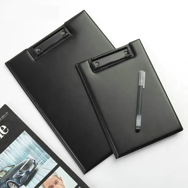 

PU Leather Clipboard A4 Conference Folder Writing Pad High Quality Padfolio A5 Foldable Clipboard With Storage/\]-[0