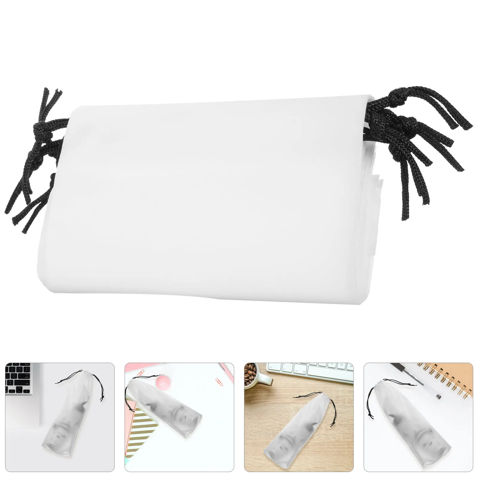 4pcs Waterproof Transparent Folding Wet Bag Sleeve – Portable Umbrella Drying & Storage Pouch for Travel