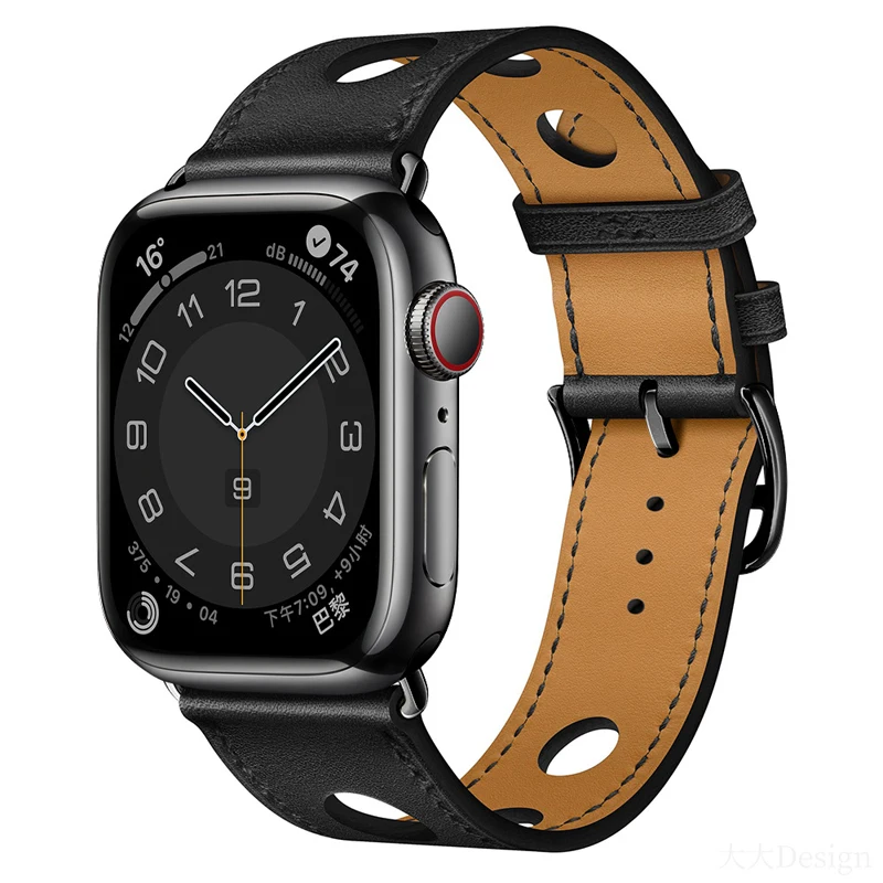 Genuine Leather Strap for Apple Watch Single Tour band Series 7 6 5 4 Bracelet Wrist Iwatch correa 45mm 41mm 42mm 38 44mm 40mm