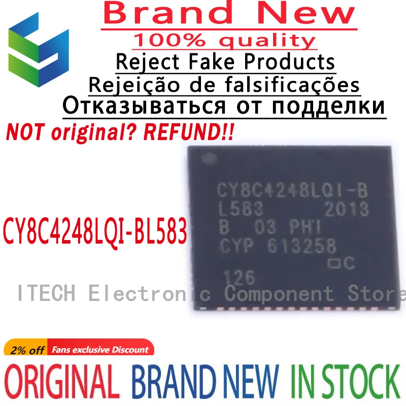 

5PCS/LOT Original CY8C4248LQI-BL583 CY8C4248LQI QFN-56 New In Stock