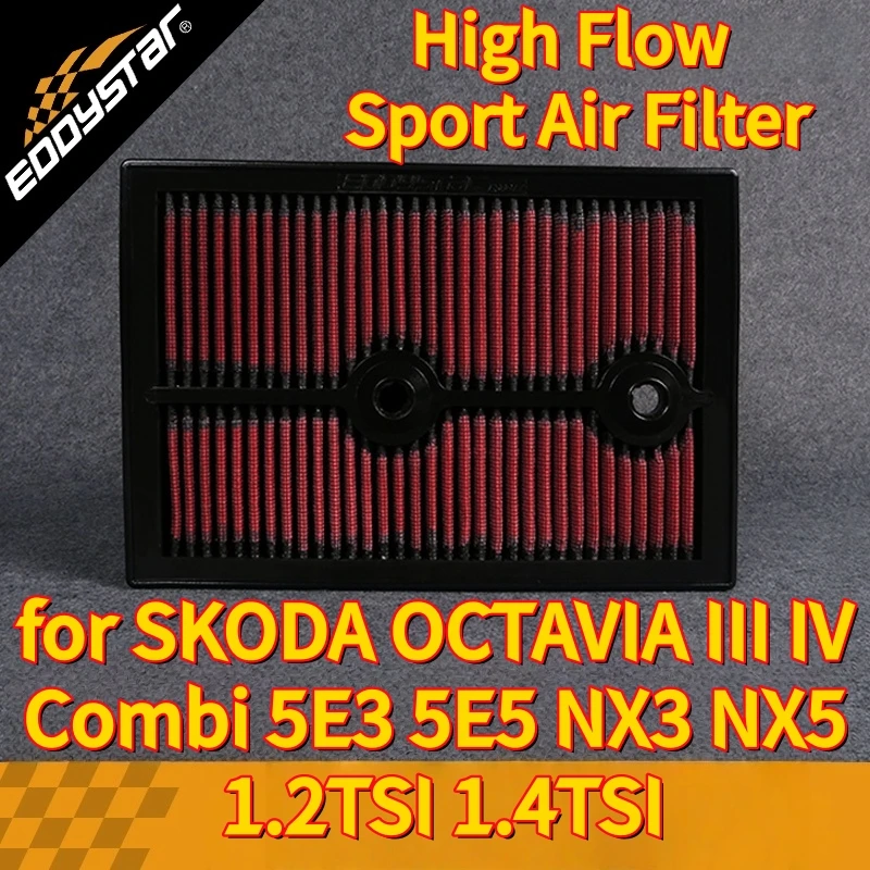 

High Flow Sport Air Filter for SKODA OCTAVIA III IV Combi 5E3 5E5 NX3 NX5 1.2TSI 1.4TSI Washable Racing Intake Filters