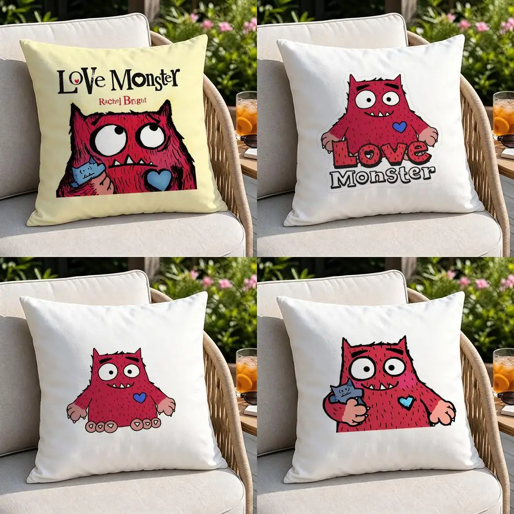 IP-Love MonsterS Cushion Cover Soft Square Throw Pillow Covers Set for Sofa Bedroom Car Home Decoration