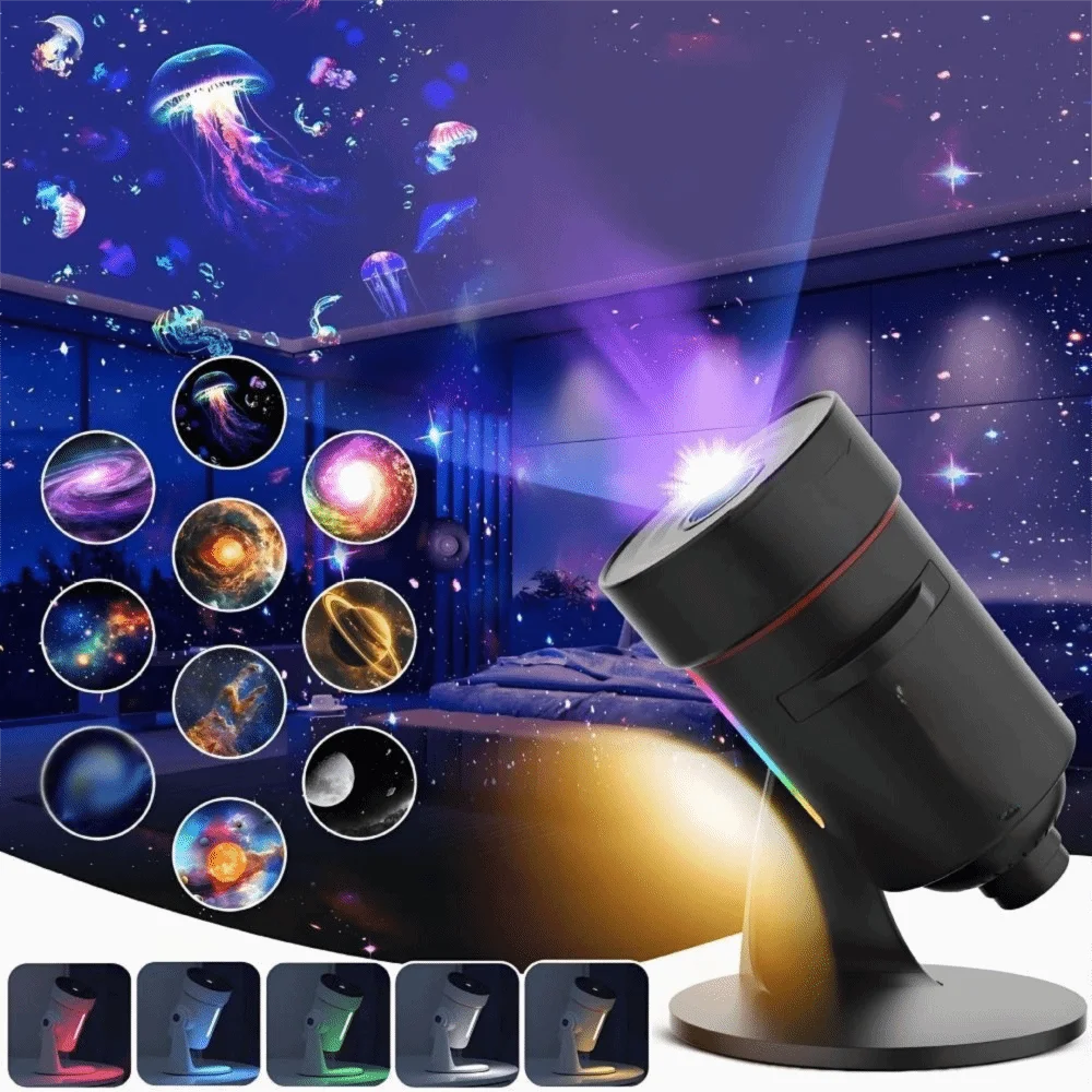 Galaxy Projector Galaxy Projector 360° Rotate Ultra HD Planetarium Projector Ambiance Lamp 6-button Control Table Lamp