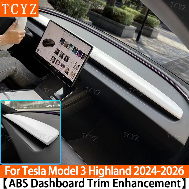 

For Tesla Model 3 Highland 2024 2025 2026 Dashboard Cover & Air Vent Trim ABS Anti-Scratch Dustproof Car Interior Accessories