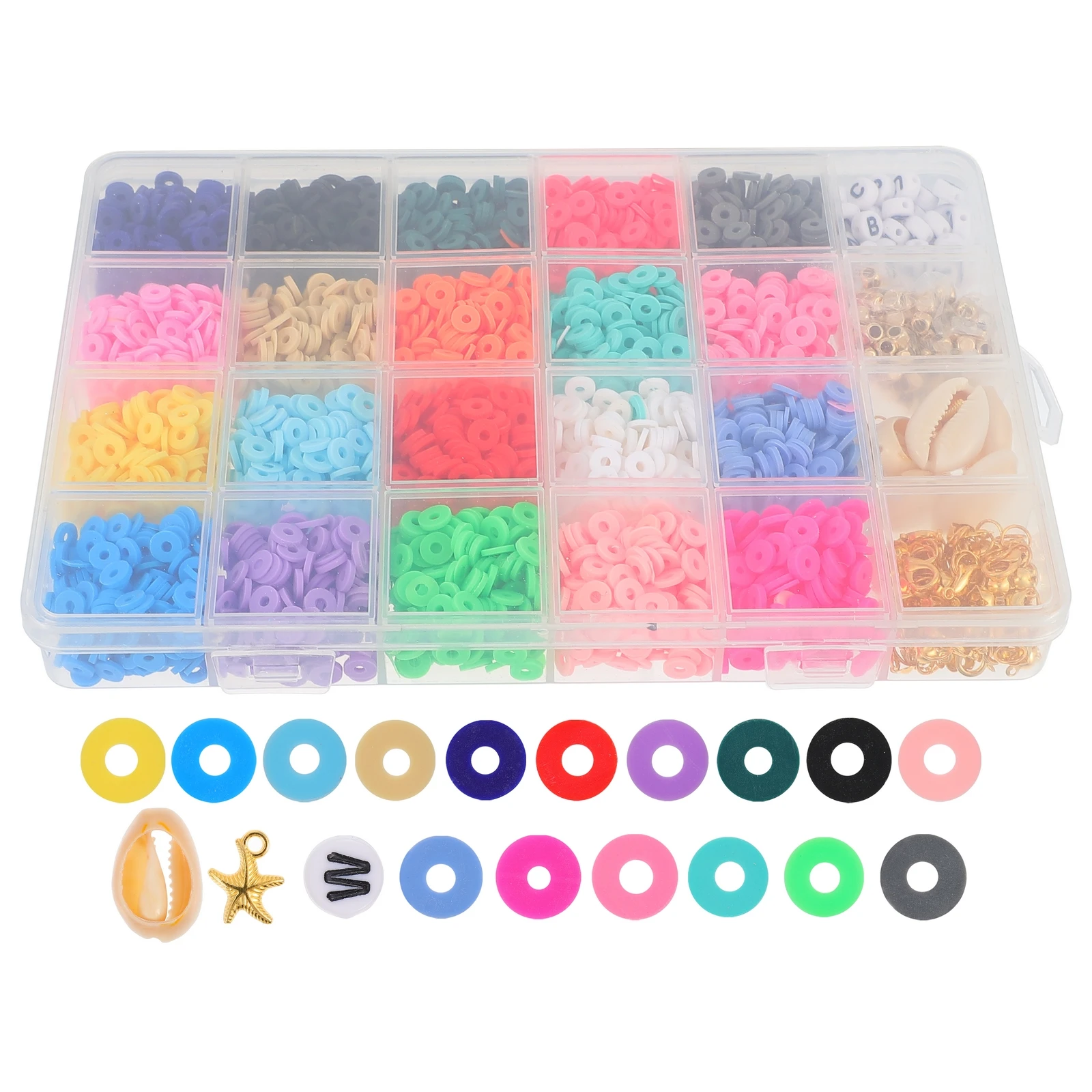 

24 Grid Polymer Clay Beads Jewelry Accessory DIY Craft Supplies Earrings Bohemian Premium Colorful Loose Beads
