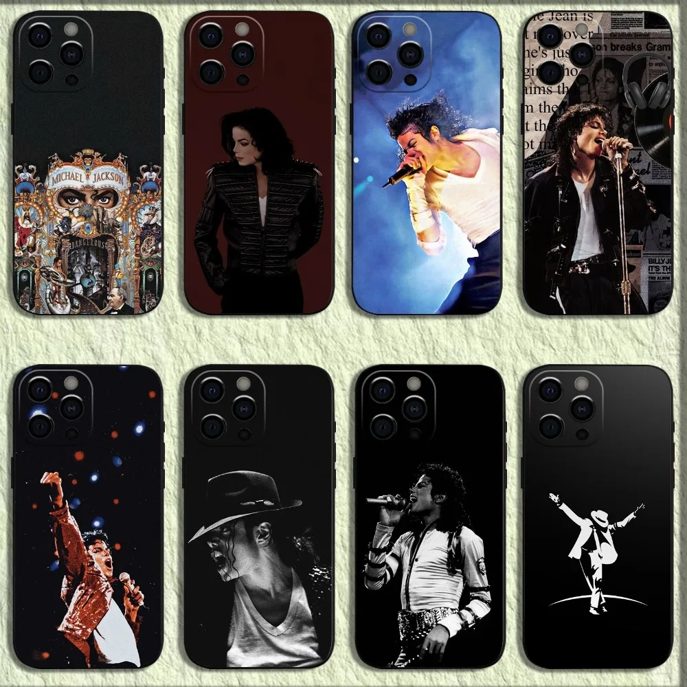 Singer M-Michael J-Jackson Phone Case For iPhone 16,15,14,13,12,11,Pro,X,XS,Max,XR,Plus,Mini Soft Black Cover